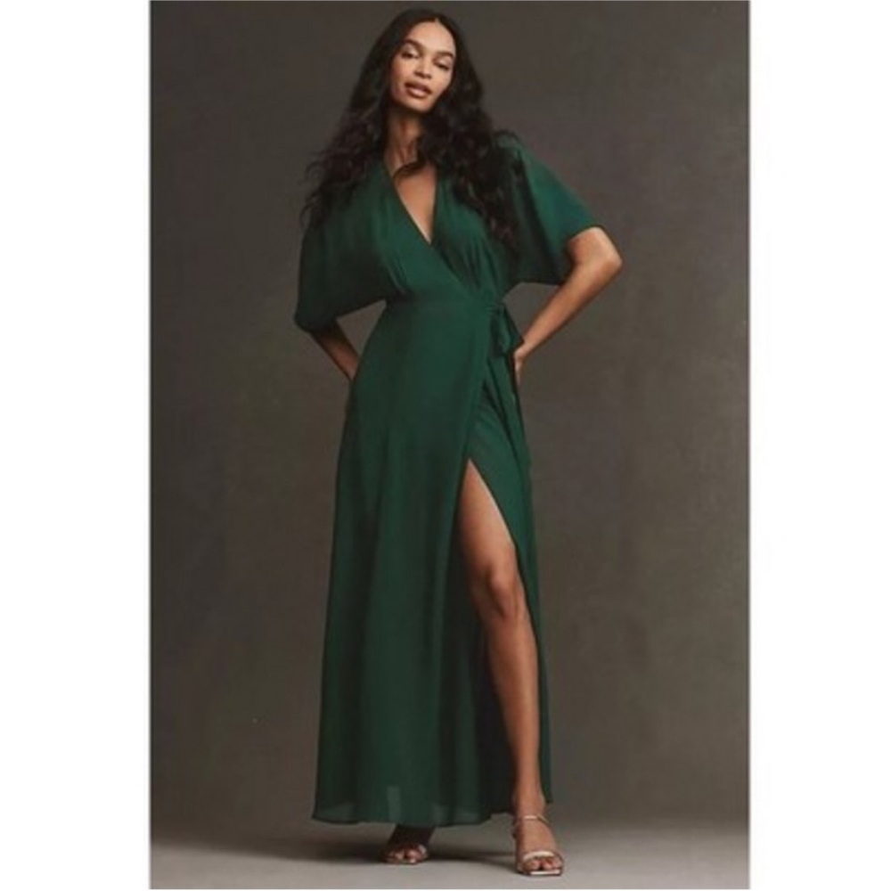 Reformation Winslow Dress in Emerald - size M
